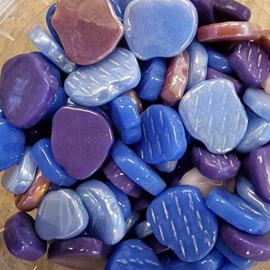 Mozaïek Glas Bloemblaadjes Variabel Klein 250 gram Mix Blauw 304