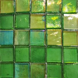 Glastegels 15 mm  Groen Transparant per 25 tegels