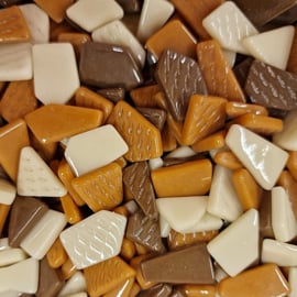 Mozaiek Puzzelstukjes Glas 250 gram Mix Bruin 306