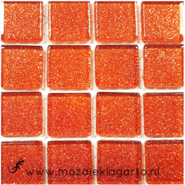 Glitter 2x2 cm per 16 tegels Oranje  007