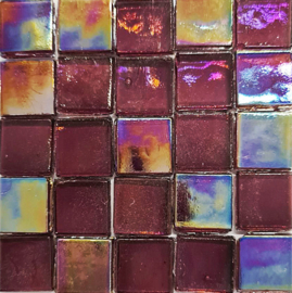 Glastegels 15 mm  Violet Transparant per 25 tegels