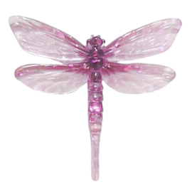 Decoratie Libelle Kunststof 5 x 4,5 cm  Lila 106