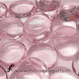 Glas Nugget 17-22 mm Transparant 50 gram Roze 4471