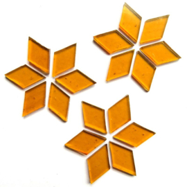 Wybertjes/Ruitjes 15x25 mm per 20 Licht Amber Transparant 10-2