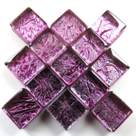 Mozaïek Glastegeltjes 10x10 mm (50 gram) Folie Roze 2340