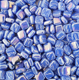 Mozaiektegeltjes glas 8 x 8 mm Parelmoer per 50 gram Briljant Blauw 069P