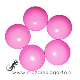 Cabochon/Plaksteen Glas 18 mm per 5 Roze 006
