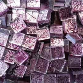 Mozaïek Glastegeltjes 10x10 mm (50 gram) Folie Roze 2340