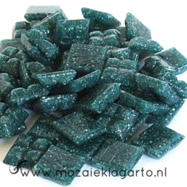 Basis  glastegeltjes 1 x 1 cm per 50 gram Donker Zeegroen 077