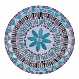 Mozaiekpakket 1 Schaal Flower Grijs/Turquoise