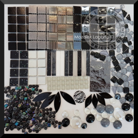Glasmozaiek mix Zwart in cadeaudoos​ 25-12