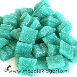 Basis  glastegeltjes 1 x 1 cm per 50 gram Zeegroen 063