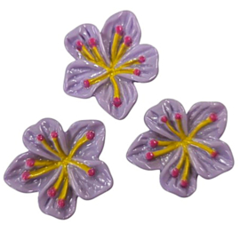 Bloemetjes 2 cm – Kunststof Plakstenen 3 stuks Paars 94