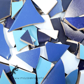 Mozaiek tegel scherven voor BINNEN EN BUITEN 1 kilo Blauwe Mix 001