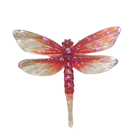 Decoratie Libelle Kunststof 5 x 4,5 cm  Rood 101