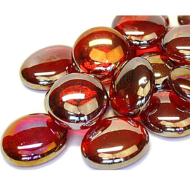 Glas Nugget 17-22 mm  Transparant Iriserend 50 gram Rood 4419