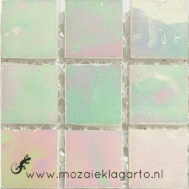 Tiffany glastegels 2x2 cm per 25 Wit Iriserend 002