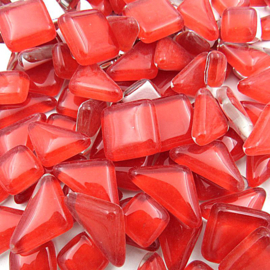 Mozaiek puzzelstukjes Soft Glas 100 gram Karmijn Rood 035