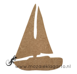 Ondergrond voor mozaiek MDF zeilboot 13x9 cm