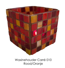 Mozaiekpakket 10 Waxinehouder Carré Rood/Oranje