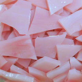 Gekleurde glasscherven Semi Translucent Roze - Wit 136