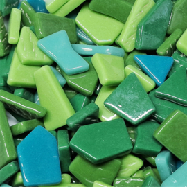 Mozaiek puzzelstukjes Glas 250 gram Mix Groen 303