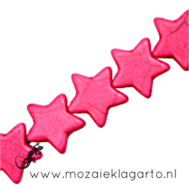 Keramiek Ster per 5 Roze 37563