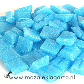 Basis glastegeltjes 1 x 1 cm per 50 gram Aqua 014