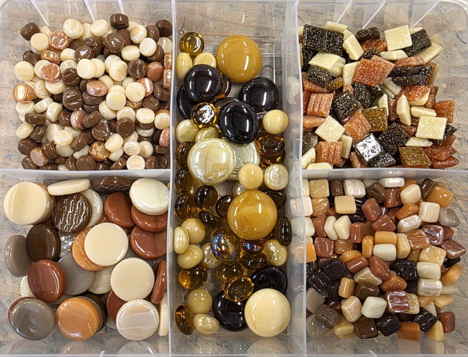 Glasmix in sorteerdoos 500 gram Mix Bruin 500-8