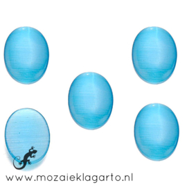 Cabochon/Plaksteen Glas 13x18 mm per 5  Opaal Aqua 32956