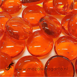 Glas Nugget 17-22 mm Transparant 50 gram Oranje 4493