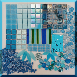 Mozaiekglas mix Aqua in cadeaudoos​ 25-1