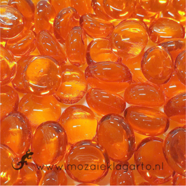 Glas Nugget Mini 9-13 mm Transparant 50 gram Oranje 4368