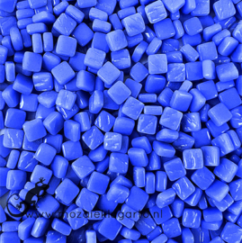 Mozaïek tegeltjes glas 8 x 8 mm Opaal per 50 gram Briljant Blauw 069