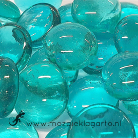 Glas Nugget 17-22 mm Transparant 50 gram Zeegroen 4409