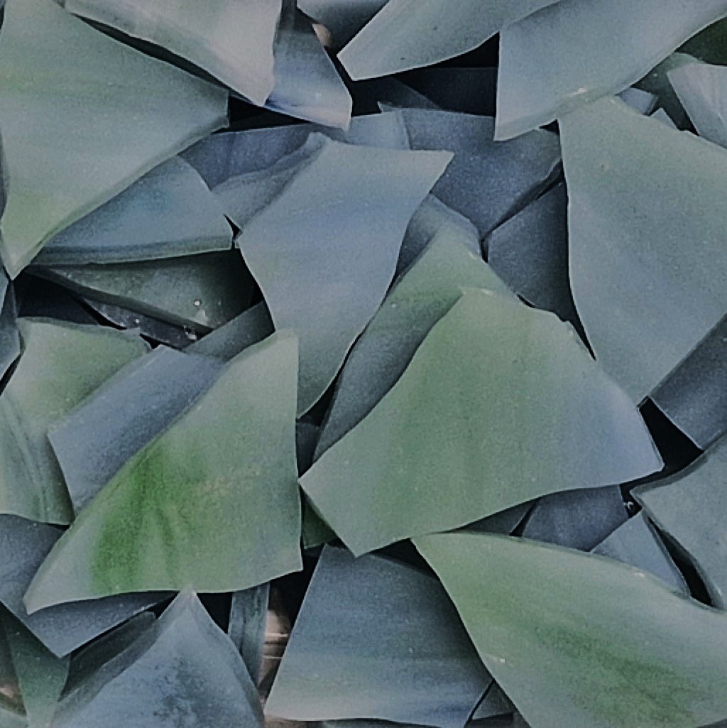 Gekleurde glasscherven Semi Translucent Groen/Blauw/Wit Y142st