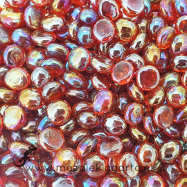 Glas Nugget Mini 9-13 mm Transparant Iriserend 50 gram Rood 4365