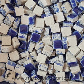 Mini Keramiek tegeltjes 5x5 mm per 25 gram Donkerblauw 019