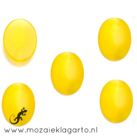 Cabochon/Plaksteen Glas 13x18 mm per 5  Opaal Geel 32954