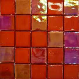 Glastegels 15 mm Rood Opaal per 25 tegels 152-15