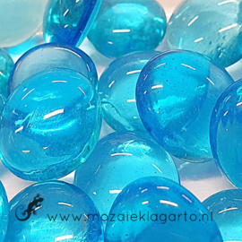 Glas Nugget 17-22 mm Transparant 50 gram Aqua 4433