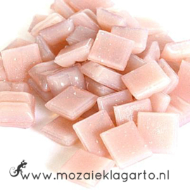 Basis  glastegeltjes 1 x 1 cm per 50 gram Zachtroze 085