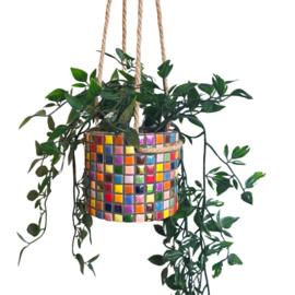 Mozaïek DIY Pakket – Houten Plantenhanger Cubos 18