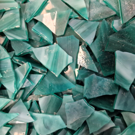 Gekleurde glasscherven Semi Translucent Zeegroen CAG48ST