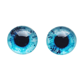 Cabochon/Plaksteen Oogjes 12 mm per 2 Aqua/Blauw 325-12