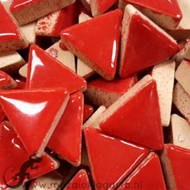 Geglazuurde keramiek driehoekjes 15 mm per 50 gram Rood 401