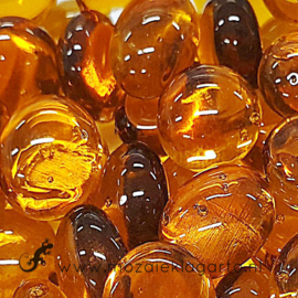 Glas Nugget 17-22 mm Transparant 50 gram Amber 4404