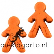 Keramiek poppetje Jongen per 4 Oranje 16540