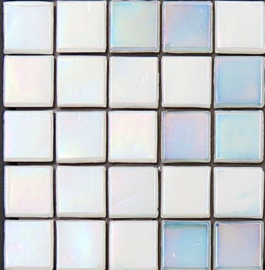Opaline Iriserende Glastegels – Parelmoer Mozaïek 15x15 mm – 25 stuks Merengue 2