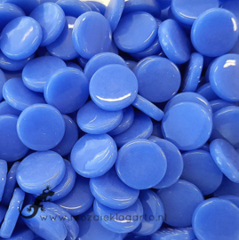 Glastegel Rond 18 mm per 50 gram Blauw 066